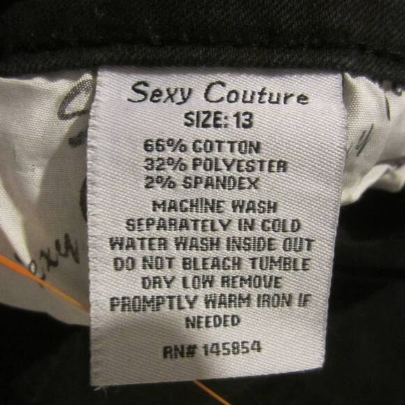 Y2K Rhinestone Studded Black Capri Pants Sexy Couture Size 13 - Picture 4 of 7